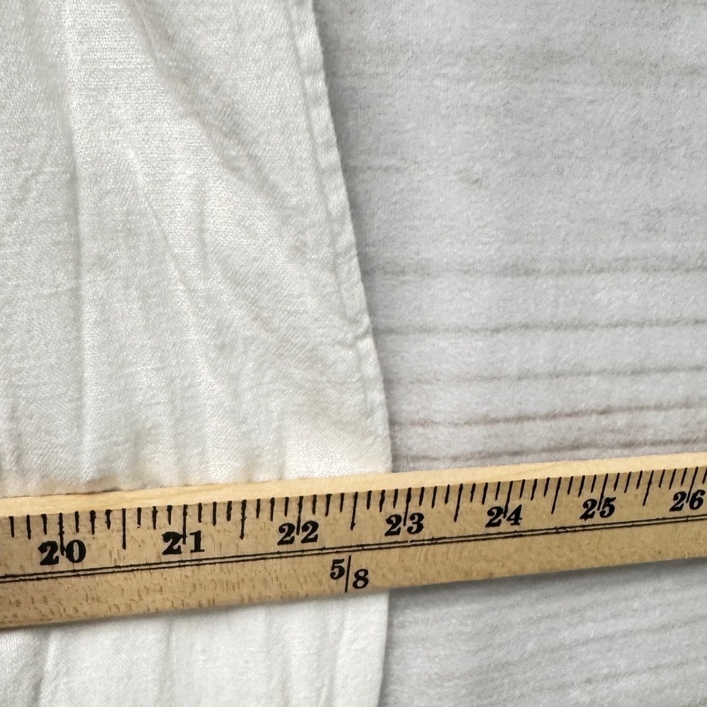 A New Day Womens White Linen Blend  Wide Leg Pants XL Beach Lagenlook Boho - Picture 5 of 6